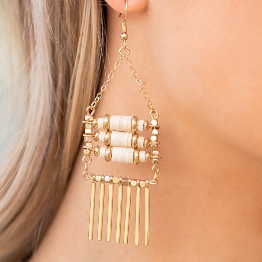 Tribal Tapestry - Gold Earrings